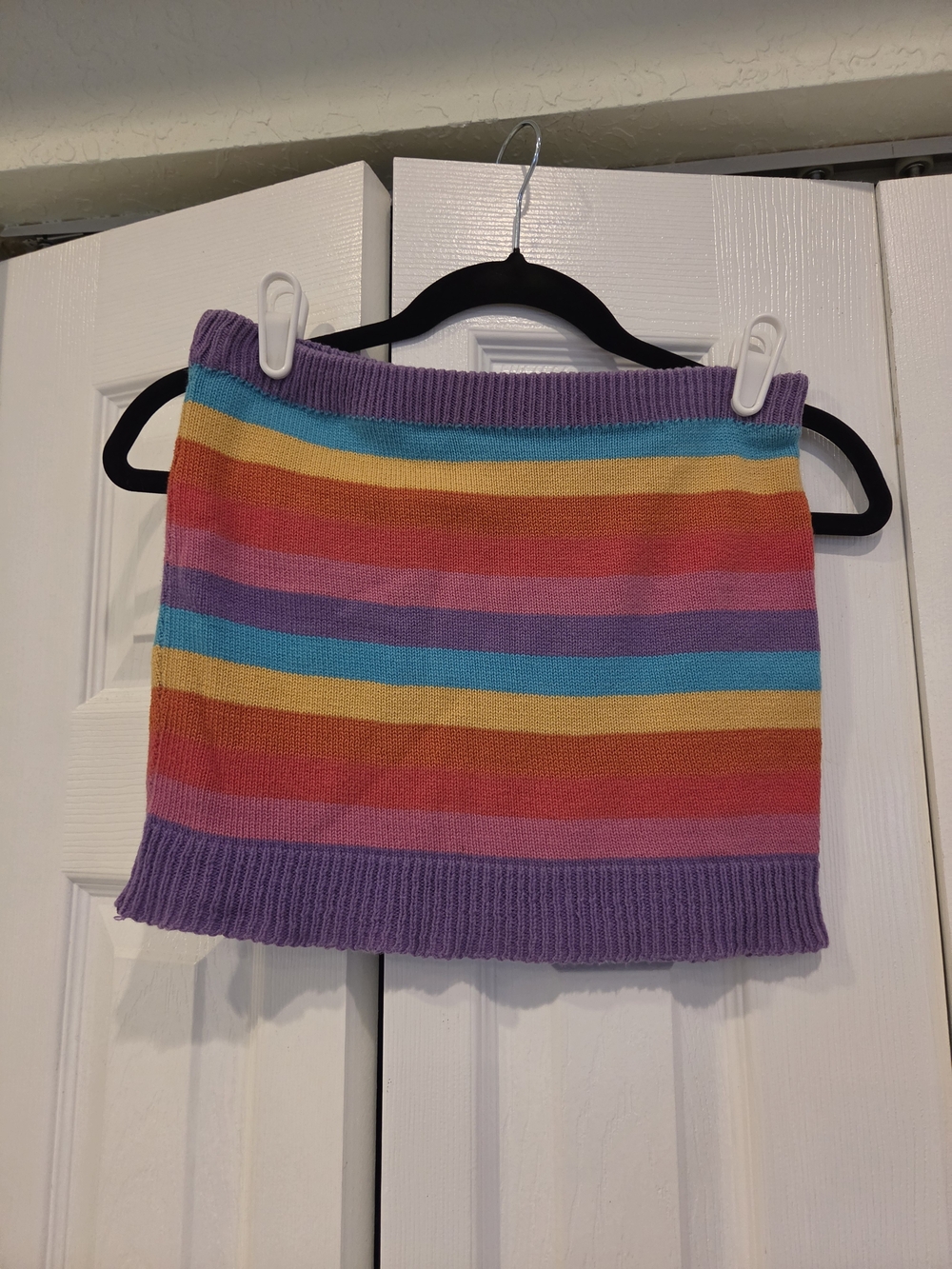 Vintage Late 80s/early 90s Toppers 100% cotton Rainbow Tube Top Size Small